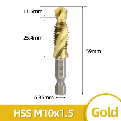 6 stücke Tap Titan Überzogene Sechskantschaft Bohrer Bits HSS Schraube Gewinde Metrische Taping Schraube Maschine Verbindung Werkzeug M3-M10 hand Werkzeuge