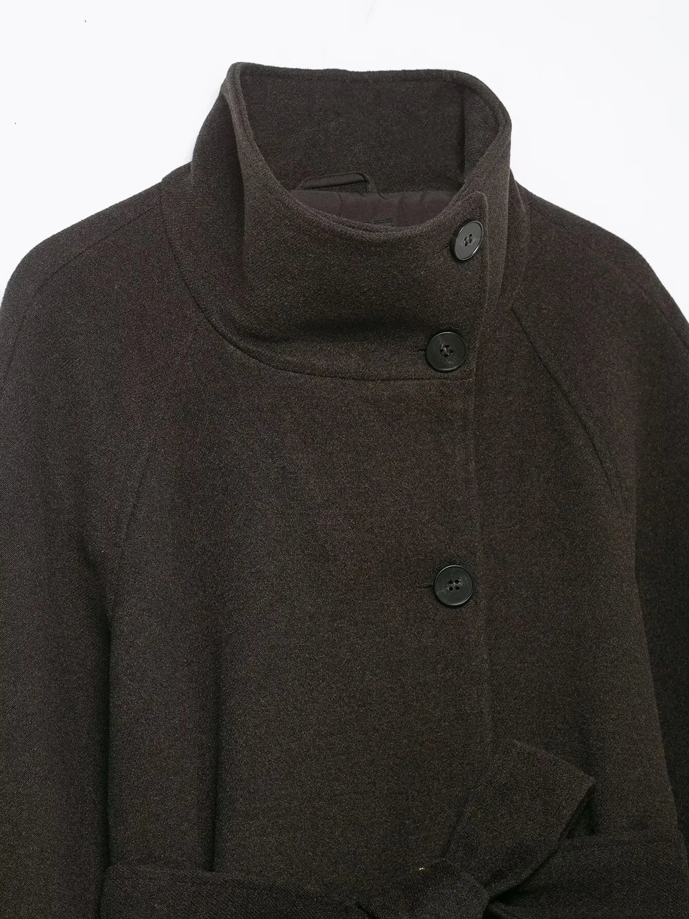 TFMLN Lange Mäntel für Damen mit Stehkragen, 2025, Winter, neuer Trenchcoat mit Gürtel, Vintage, einfache Oberbekleidung, elegante Mode, weiblich