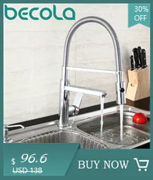 Stainless Steel Kitchen Faucet Lead-Free Folding Mixer 360 Degree Swivel Single Handle Nickel Kitchen Sink Taps