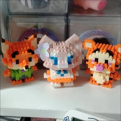 Disney 108 Style Stitch LinaBell Hello Kitty Building Blocks Princess Cartoon Figrues Bricks Children's Assembly Toys Model Gift.