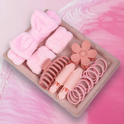 58-Piece Hair Accessories Set Butterfly End Hair Ties Shark Clip Flower Hair Grips Hair Bands Hair Accessories for Women Girls