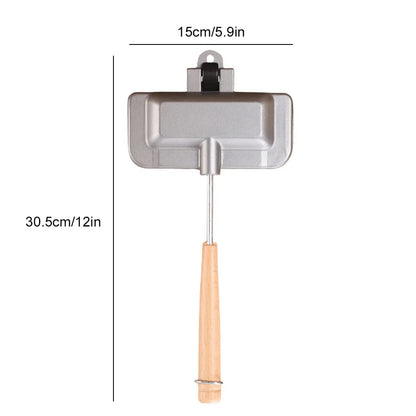 Hot Dog Toaster Non Stick Aluminum Alloy Double-Sided Sandwich Pan Bread Toast Breakfast Machine Double-Sided Sandwich Fry Pan.