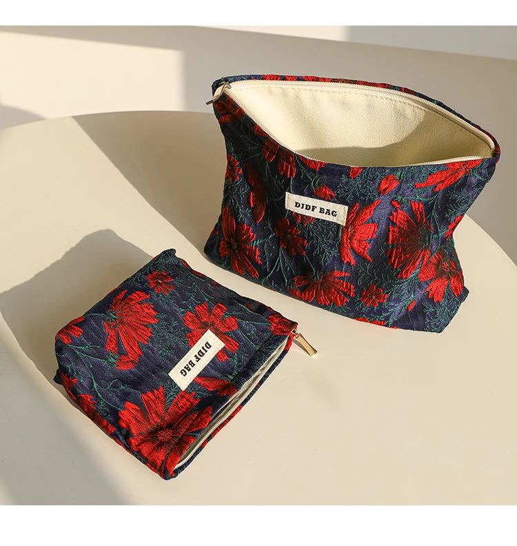 Mini Female Cosmetic Bag Portable Red Soft Small Sanitary Napkin Storage Bag Commuter Coin Key Bag Portable Bank Card Bag