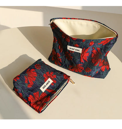 Mini Female Cosmetic Bag Portable Red Soft Small Sanitary Napkin Storage Bag Commuter Coin Key Bag Portable Bank Card Bag