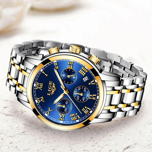 LIGE 2024 New Fashion Women Watches Ladies Top Brand Luxury Creative Steel Women Bracelet Watches Female Quartz Waterproof Watch.