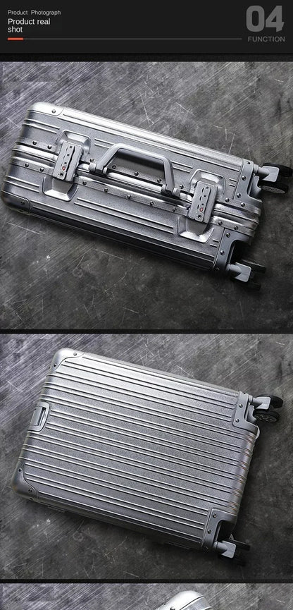 20/24/26/29 Zoll leichter Handgepäckkoffer aus Aluminium-Magnesium-Legierung – Kabinengepäck, Geschäftsreisetrolley mit Spinnerrädern.