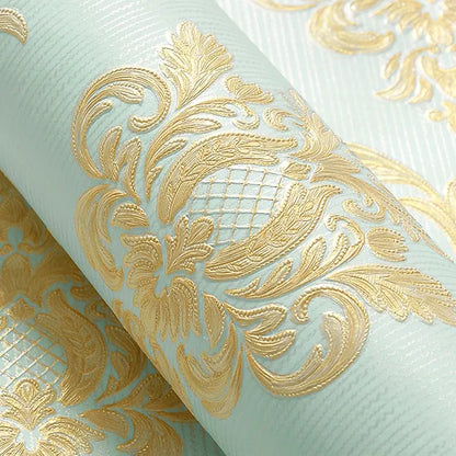 Tapete im europäischen Stil für Schlafzimmer wände 3d Damaskus Vlies Esszimmer Wohnzimmer Sofa TV Hintergrund Tapeten Wohnkultur