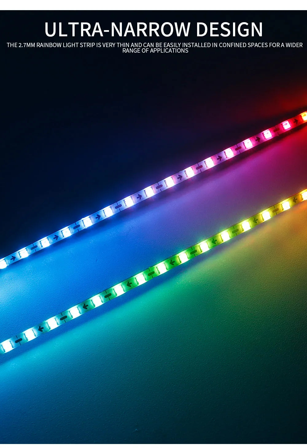 DC5V/12V RGB Traumfarbwechselnde LED-Streifenlichter WS2812 2020 Ultraschmal 2,7 mm 160 LEDs/m Intelligente, individuell adressierbare Ziffern.