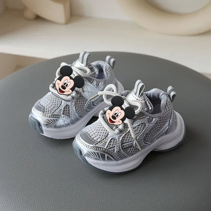 Disney Mickey Mouse Girl Sports Shoes Spring Autumn Soft Sole Sneakers Children Casual Shoes Boy cute Breathable Running Shoes.