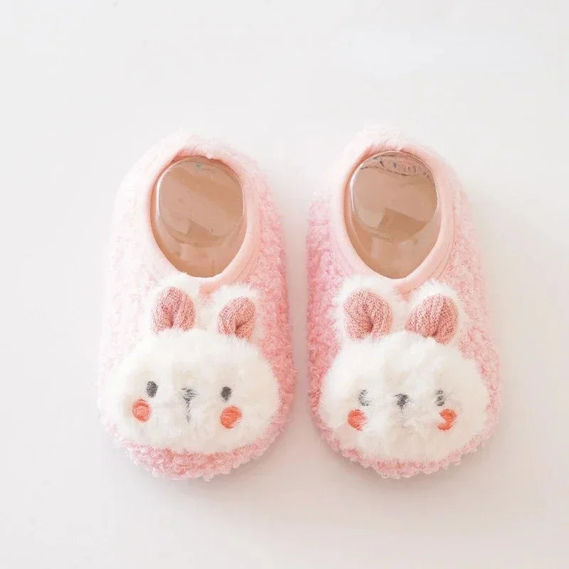 Autumn Winter Baby Slippers Toddler Plush Floor Sock Shoes Children Soft Sole Walking Shoes Indoor Home Anti-slip Kids Shoes