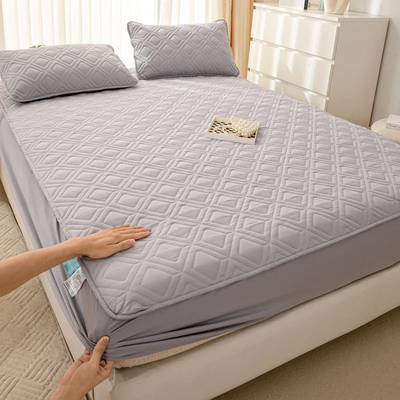 Waterproof Mattress Cover Cartoon Style Bed Covers Quilted Fitted Sheet постельное белье Thickened Bedspread(No Pillowcase)