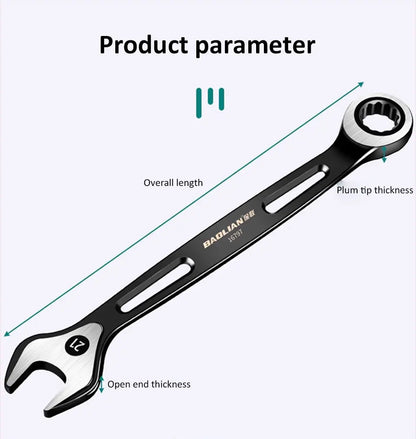 1PC 6-22mm Kombination Ratsche Dual-zweck Schlüssel Metric Universal Spanner arbeitssparende Anti Slip reparatur Werkzeug Hand Werkzeug