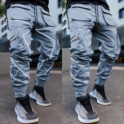 Men's Reflective Cargo Pants 2025 New Hip Hop Casual Joggers Trousers Multi-Pocket Men Sweatpants Streetwear Sports Pant M-3XL