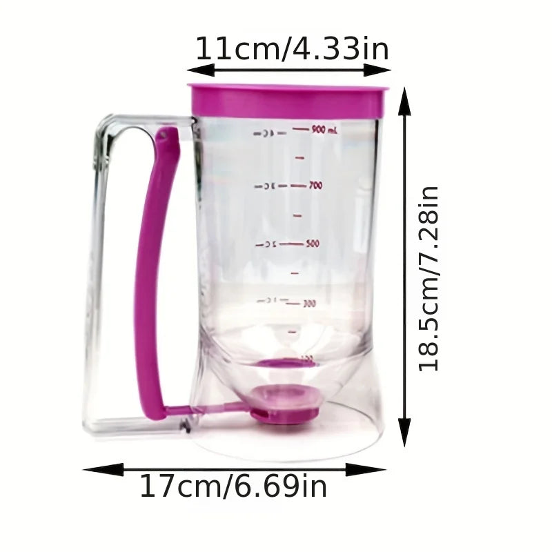 1 Pcs 900ml Batter Dispenser Hand-held Graduated Funnel Pastry Dough Dispensador For Pancake Cupcakes Cake.