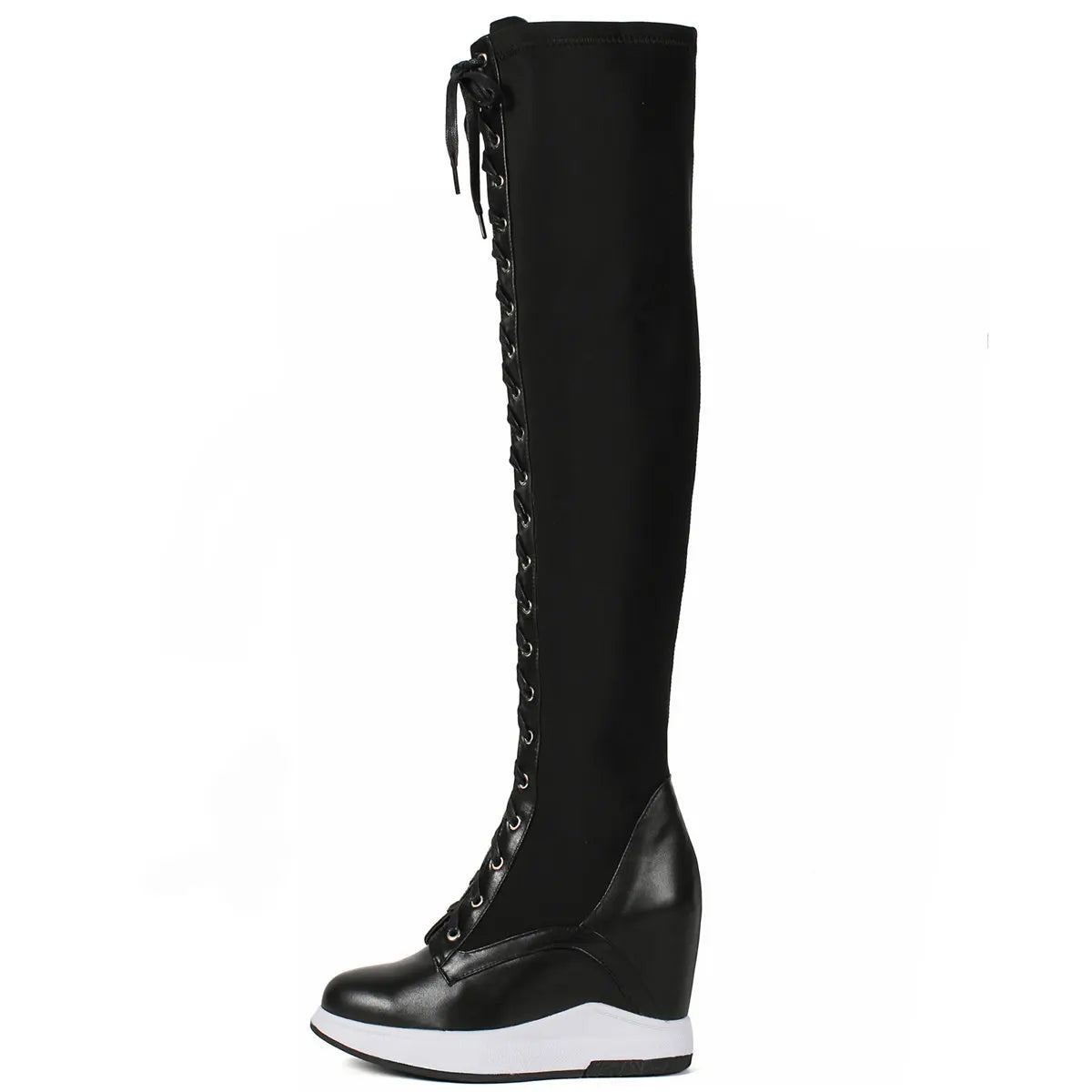 High Heel Pumps Plus Size 45 Shoes Women Big Size 46 Genuine Leather Wedges Over The Knee Boots Stretch Fabric Fashion Sneakers.