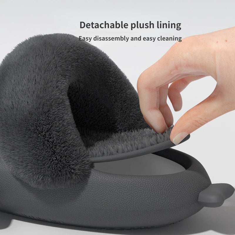 Women Shark Slippers Slides Platform Winter Warm Fluffy Sandal Home Cloud Clapper Soft Room Shoes Children Plush indoor Boy Girl.