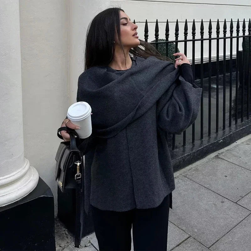 2023 neue Plüsch Winter Mäntel für Frauen Asymmetrische Schal Demi-saison Jacke für Frauen Parkas Langarm Gepolsterte Mantel Frau jacke.