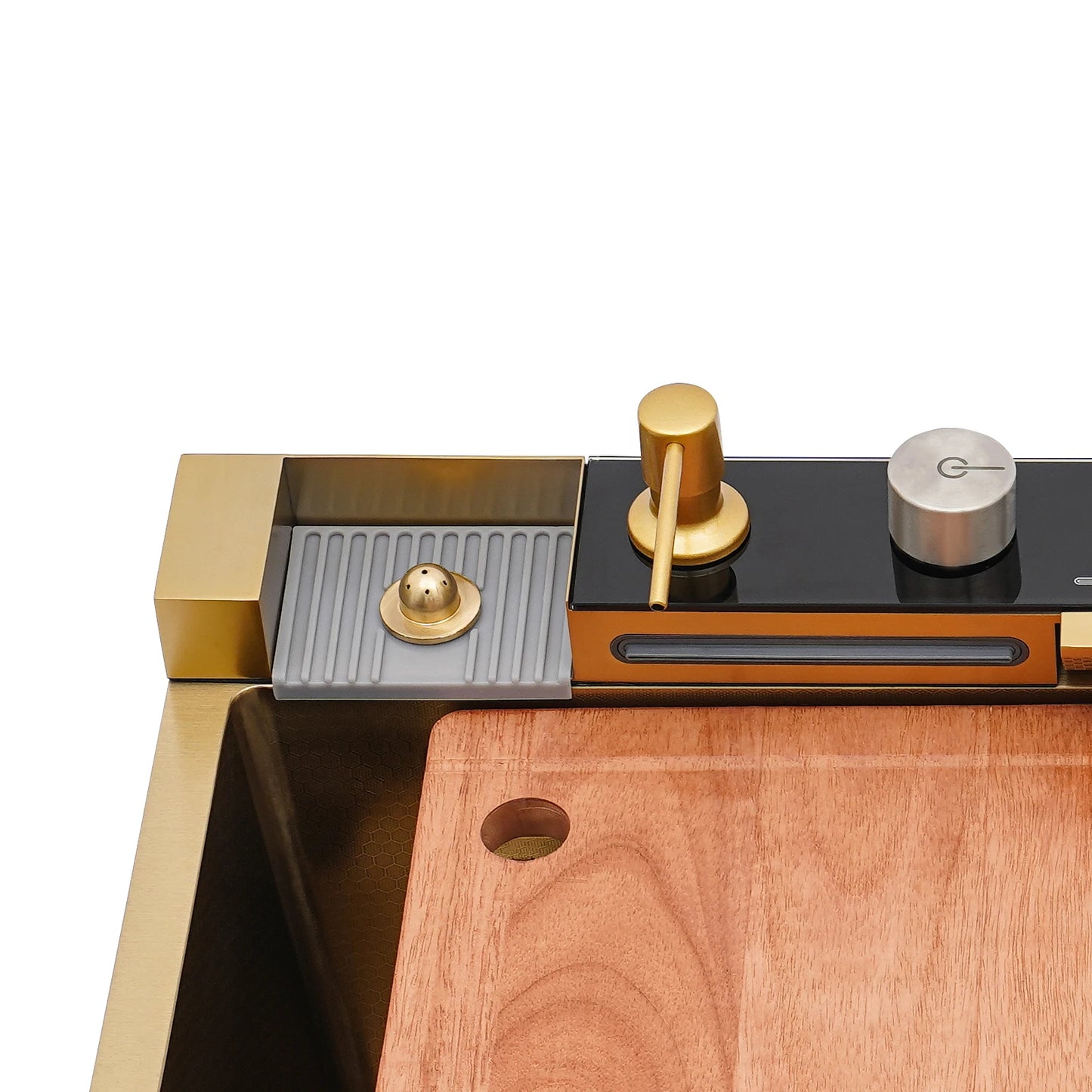 Gold 1/2" Multifunktionale digitale Wasserfallspüle Wasserfall-Küchenspüle Digitalanzeige Vielseitige Bars, Balkone Spüle