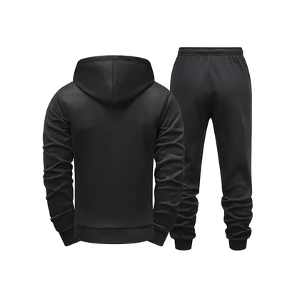 Men's Zipper Hoodie Sweatpants Gym Fitness Tracksuit 2pcs Set Fall Winter Daily Casual Sports Jogger Suit Fashion Hooded Outfits.