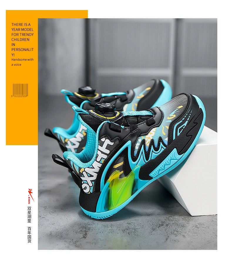 Luxury Boys Sneaker Children Origin Shoes 2025 Autumn New Fashion PU Leather Kids Basketball Shoes High Top Sneaker for Boys.