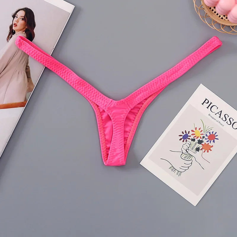2/4pcs New Deep V Thong Women's Breathable  Line Sexy Hot Waist Mini Panties Bikini Bottom Thongs Female Panty Women Underwear.