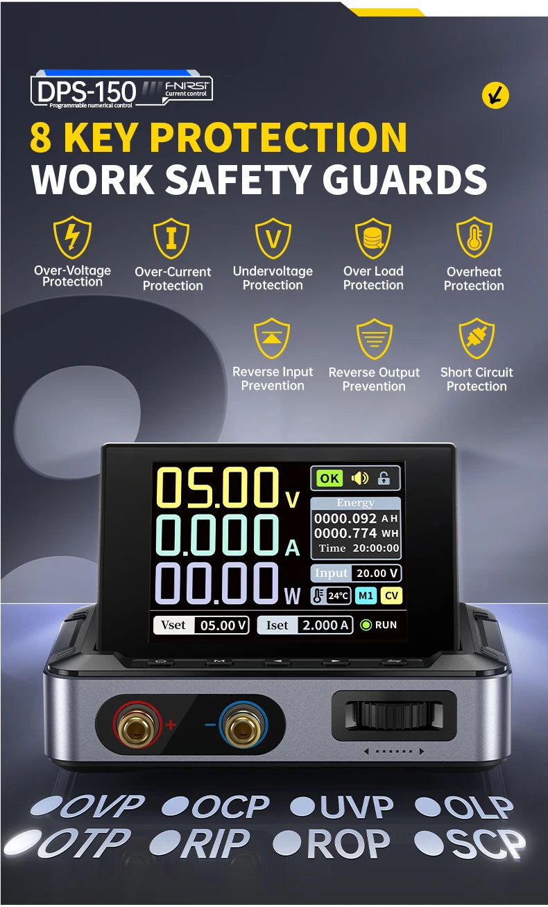 FNIRSI DPS-150 Laboratory DC Power Supply CNC Adjustable 30V 5A Digit Display Mini Portable Regulator Switching Power Supply.