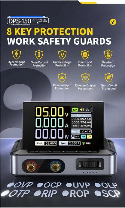 FNIRSI DPS-150 Laboratory DC Power Supply CNC Adjustable 30V 5A Digit Display Mini Portable Regulator Switching Power Supply.