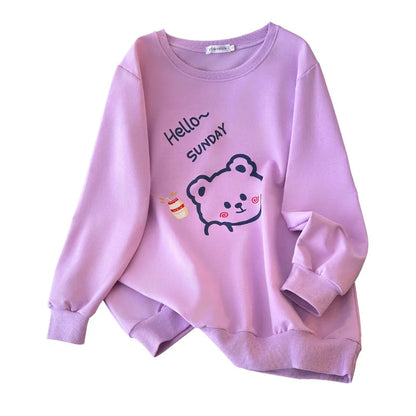 170 kg Plus Größe Damen Büste 170 Frühling Herbst Lose Langarm Cartoon Print Pullover Sweatshirts 4XL 5XL 6XL 7XL 8XL 9XL