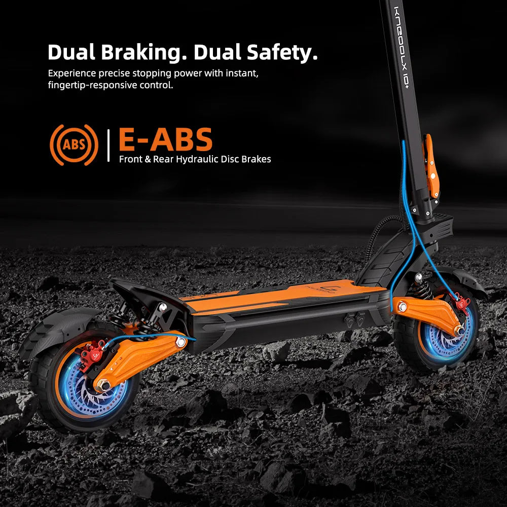 Kugoo LX10+ Electric Scooter 2*1400W Motor 60V 20.8Ah Battery 10 inch Tires 72km/h Max Speed 90km Range Hydraulic Disc Brakes.