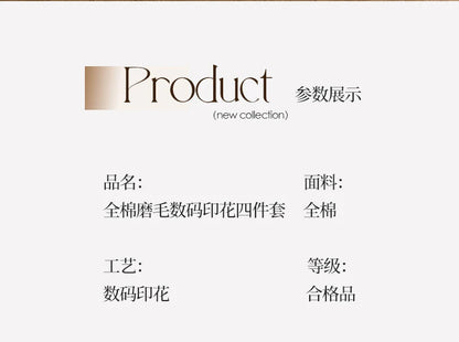 Cotton Bedding Set Luxury Soft Duvet Cover Flat Sheet Pillowcases Single Double Queen King Size Quilt Cover Set