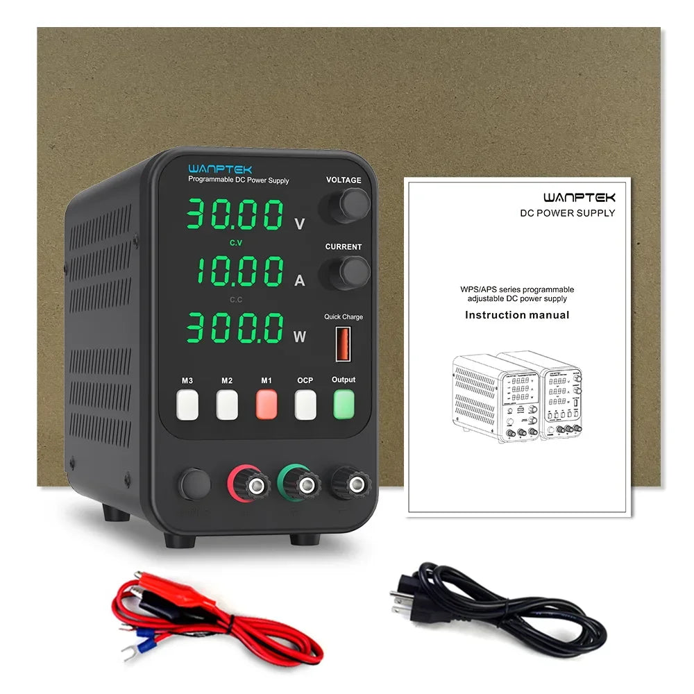 Wanptek Laboratory Power Supply 30V 5A / 30V 10A With OCP Short-Circuit Protection AC 220V/110V Auto Switching Preset Current.