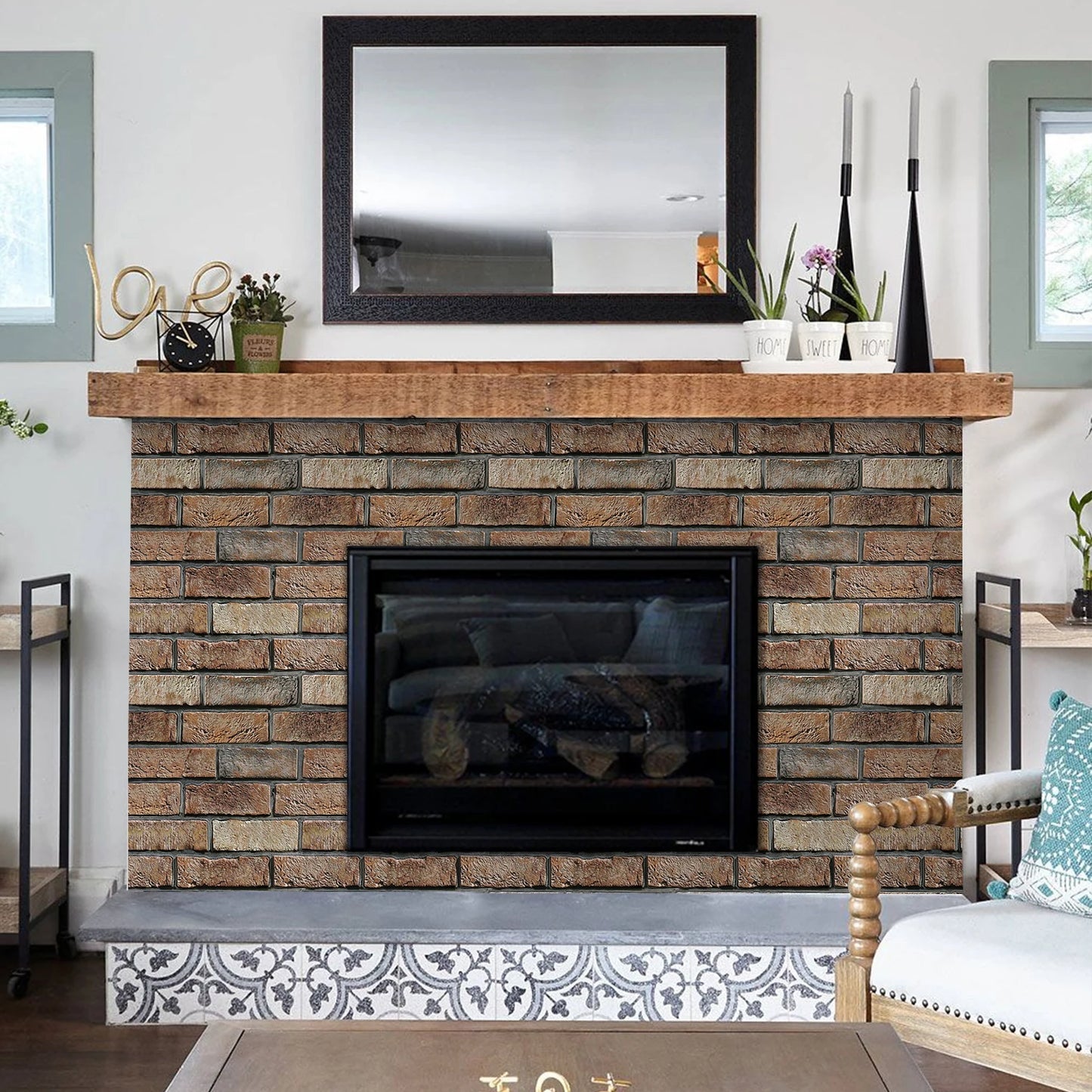 10/20pcs 3D Faux Brick Peel and Stick Wall Panels, Waterproof PVC Wall Stickers, Easy to Install, Home Wall Decor