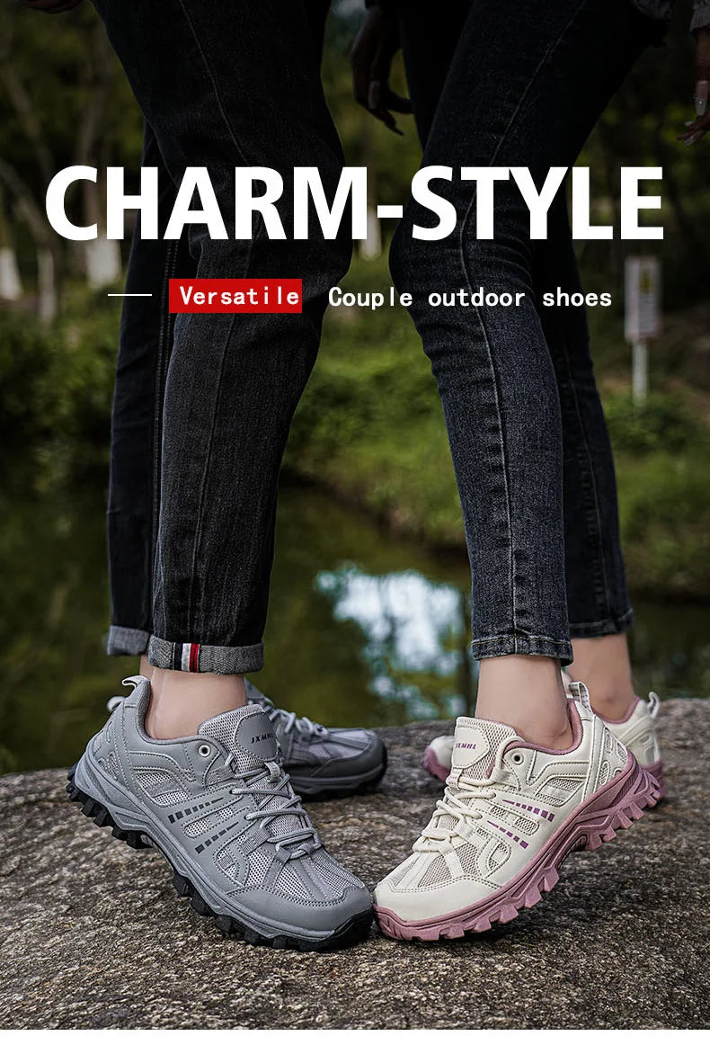 Men‘s Waterproof Hiking Shoes Outdoor Trainers Lace-up Climbing Shoes Women Trekking Sneakers Anti-slip  Tactical Sneaker.