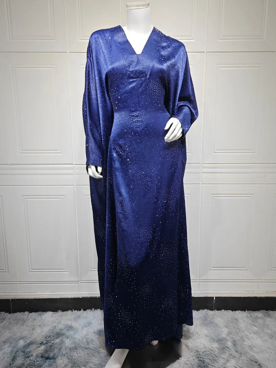 Women Ramadan Eid Arabic Dubai Abaya Luxury Muslim Fashion Hot Beading Long Dress Kaftan Robe Femme Islam Prayer Clothing Kebaya.