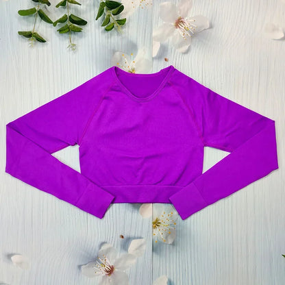 Seamless Women's T-shirt Sports Female Clothing Fitness Long Sleeve Tops with Thumb Hole Gym Running Shirts Workout Sportswear.