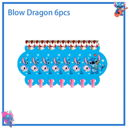 Disney Stich Geburtstag Party Dekorationen Blau Thema Geschirr Tischdecke Banner Hängende Spirale Für Kinder Event Liefert.