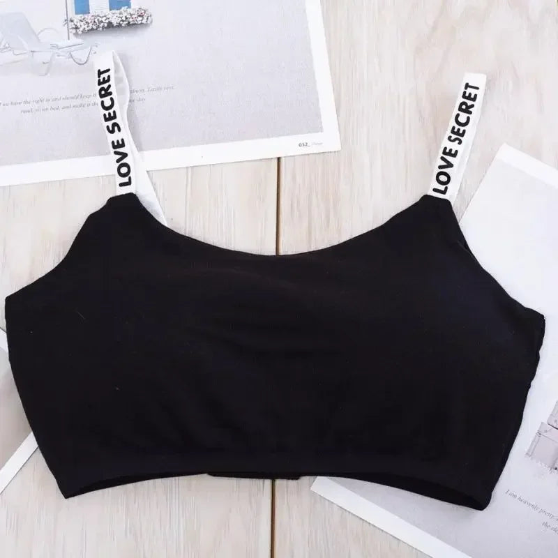Women Active Bra Casual Top Letters Print Strap Cotton Top Fitness Gym Jogging Sleep Bra Girl Wire Free Bandeau Paded Bra Tops.