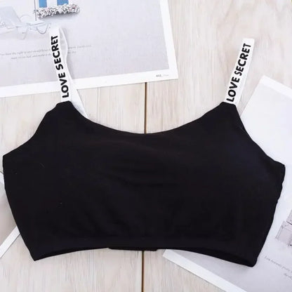 Women Active Bra Casual Top Letters Print Strap Cotton Top Fitness Gym Jogging Sleep Bra Girl Wire Free Bandeau Paded Bra Tops.