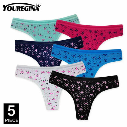 Ladies Cotton Thongs Panties Women Culottes Sexy G Strings Female Underwear Lingerie Comfort Soft Low Rise Tangas 5 pcs/lot.
