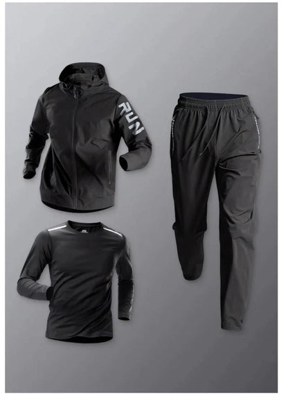Men's Sportswear Set Quick-Dry Running Clothes Fitness Wear Morning Run Clothing Spring Autumn Basketball Training Jacket.