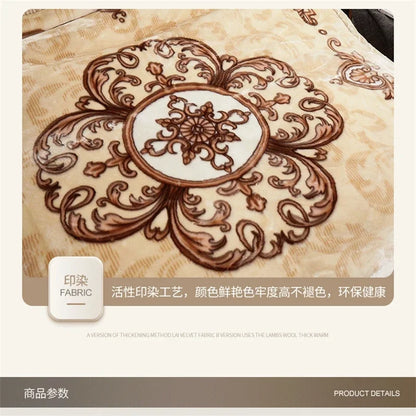 European Style Warm Raschel Blanket for Winter High End Soft Thicken Warmth Weighted Blanket Double Side Flocked Comforter Duvet.