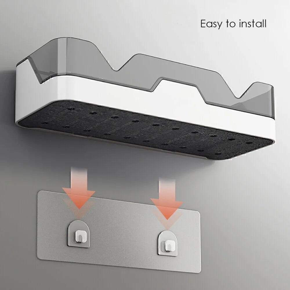 Kein Bohren Badezimmer Regal Kunststoff Dusche Organizer Wand montiert Toilettenartikel Lagerregal Shampoo Halter Bad Zubehör