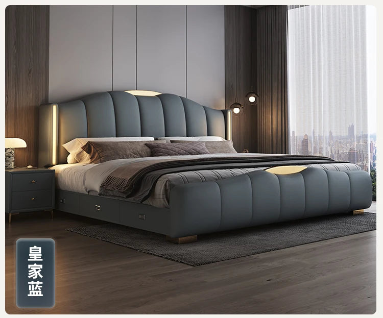 200 x 220 cm Rahmen-Kopfteil, Hochzeitsbett, Hauptschlafzimmer, Kingsize-Doppelbett, 3 Schubladen, Aufbewahrung, luxuriöse Schlafzimmermöbel in voller Größe