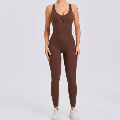 Seamless Yoga Jumpsuits Sports Fitness Peach Hip Raise Cross Beauty Back Dance Belly Contracting One-piece Tracksuits for Women
