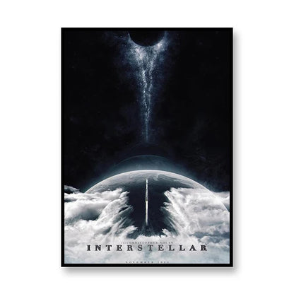 Interstellar Movie Poster Astronaut Outer Space Canvas Wall Art Print Mural Home Decor Movie Lover Gift Unframed