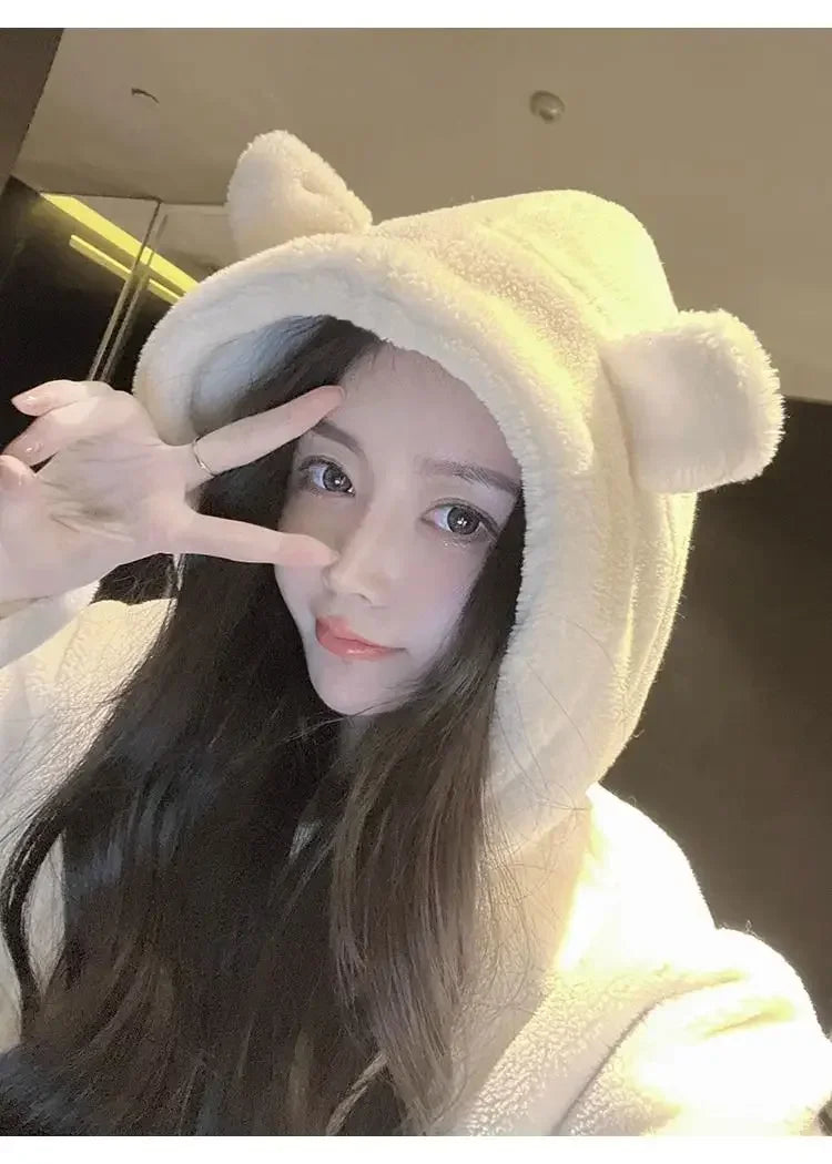 Stylish Pajama Sets for Women Kawaii Girls Autumn Winter Clothing Japan Style Long Sleeve Shorts Young Students Home Casual Soft.