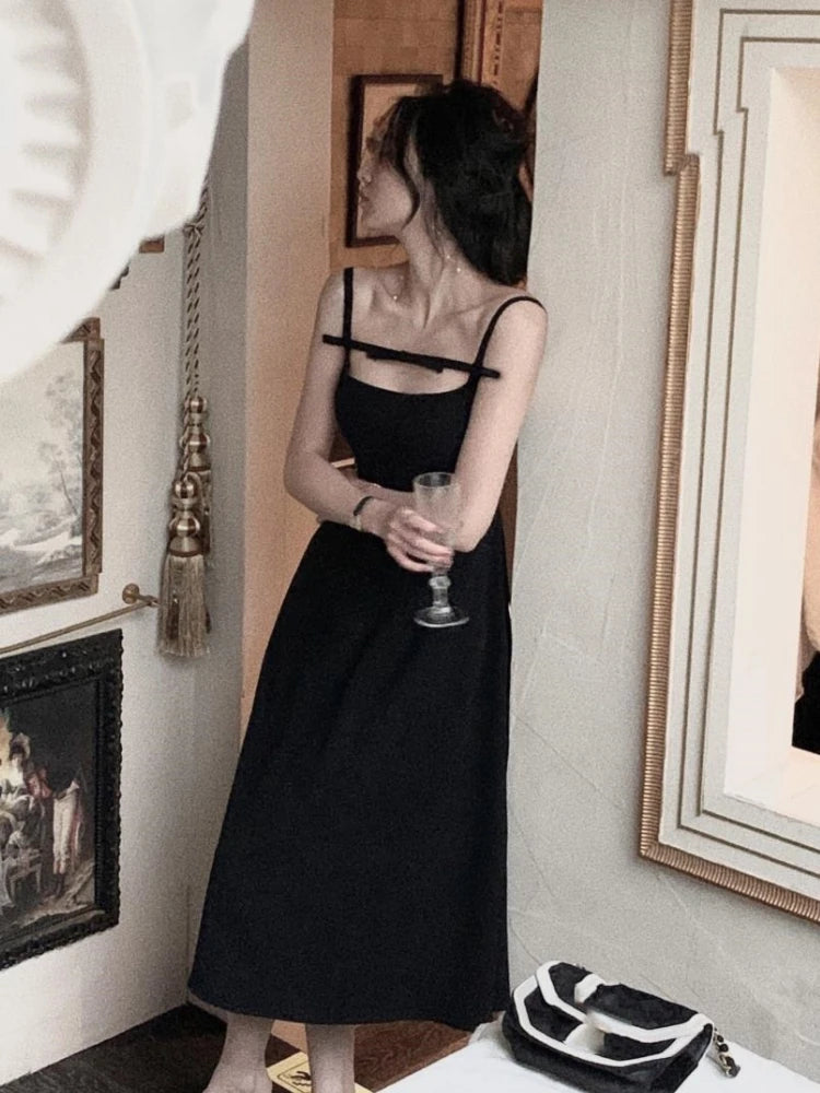 Sommer y2k Spaghetti träger Abend party Kleider solide elegante ärmellose sexy A-Linie kurzes Kleid ein Stück Vestido Mujer