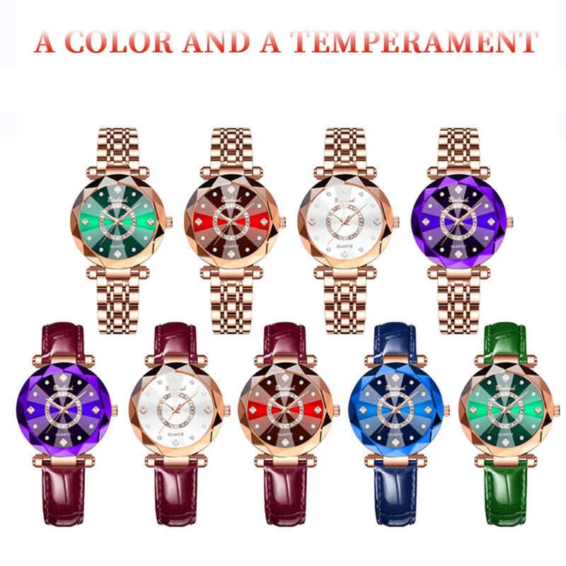 BINBONDN10 Women's Watches Elegant Fashion Original Quartz Watch for Lady Heart of the Ocean Design Waterproof Luminous Diamond.