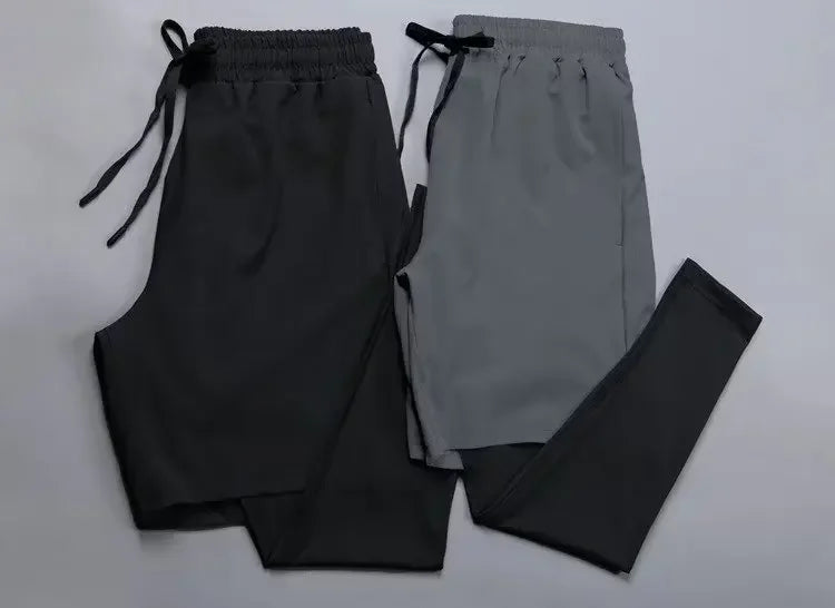 Zweiteilige Illusion Herren-Sporthose, schnell trocknend, elastisch, Basketball-Trainingshose, Sommer, dünn, Fitness, Laufen, Freizeithose.
