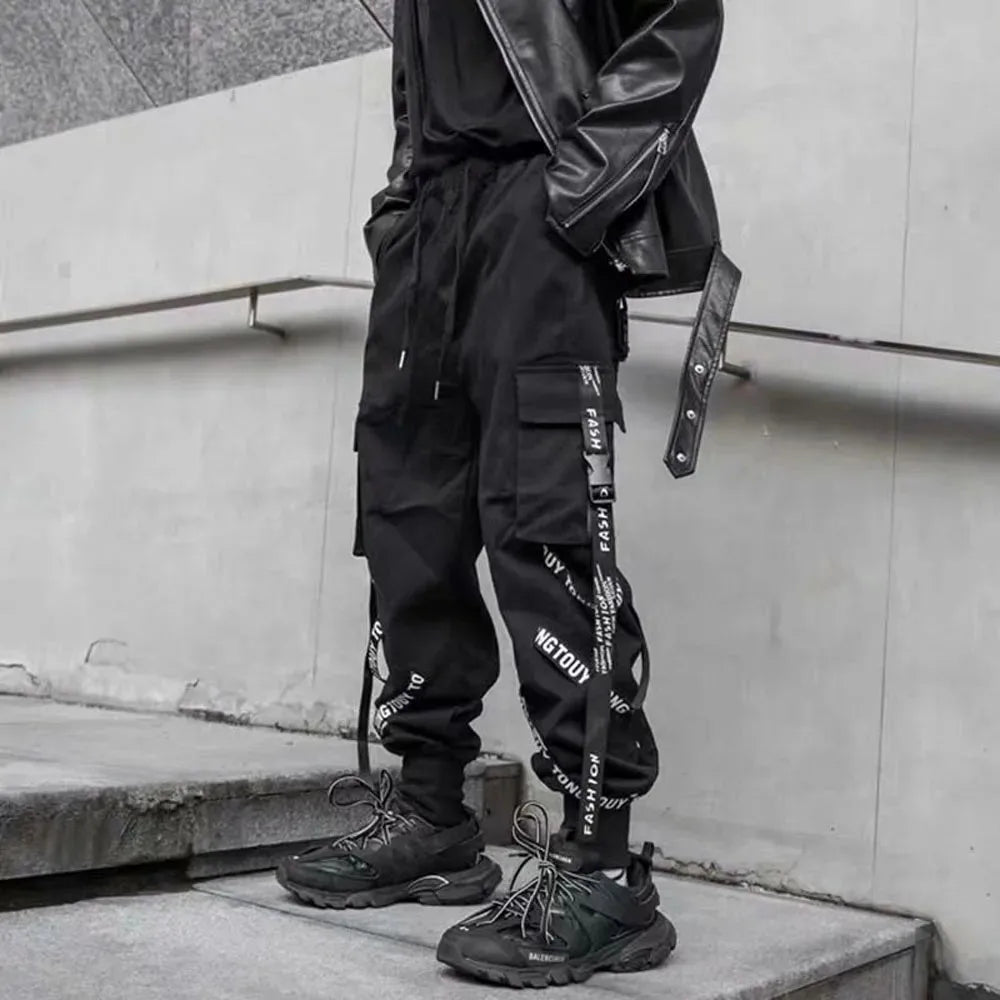 Men Joggers Cargo Pants Multi-pocket Elastic Waist Harem Pants Men Casual Hip Hop Streetwear Sweatpants Pencil Pants Techwear